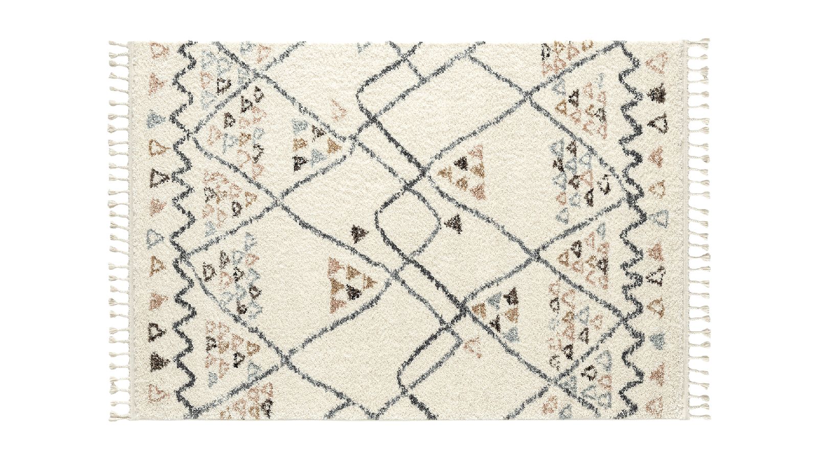Tapis berbère crème motif géométrique 160 x 230 cm - Fluffy